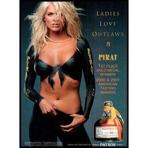 2002 Patron Pyrat Tequila Vintage Print Ad Victoria Silvstedt Body Paint Photo